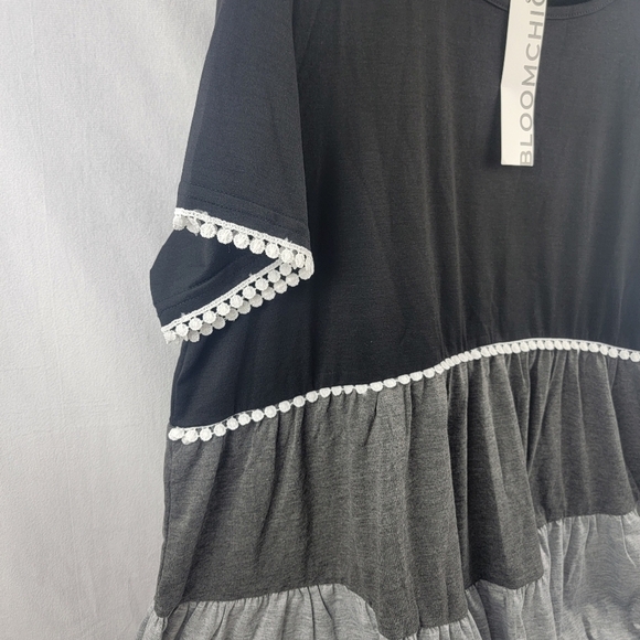 NWT Bloom Chic ruffle tiered colorblock loose fit top Size 14-16 - Picture 5 of 7
